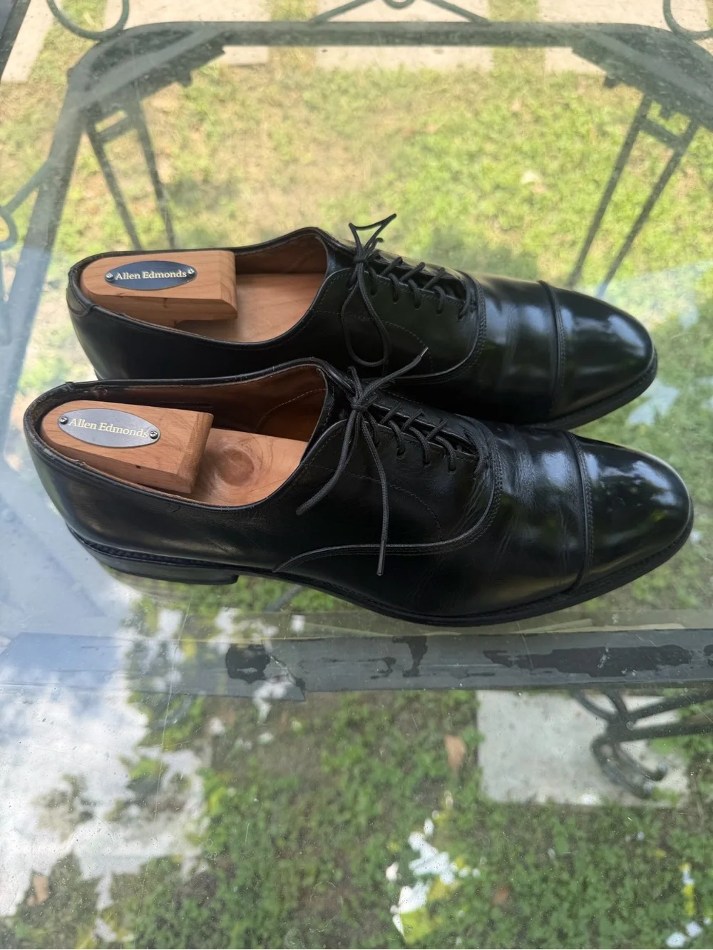 Allen Edmonds Park Avenue Black Cap Toe Oxford Dress Shoes Mens 10.5 C USA